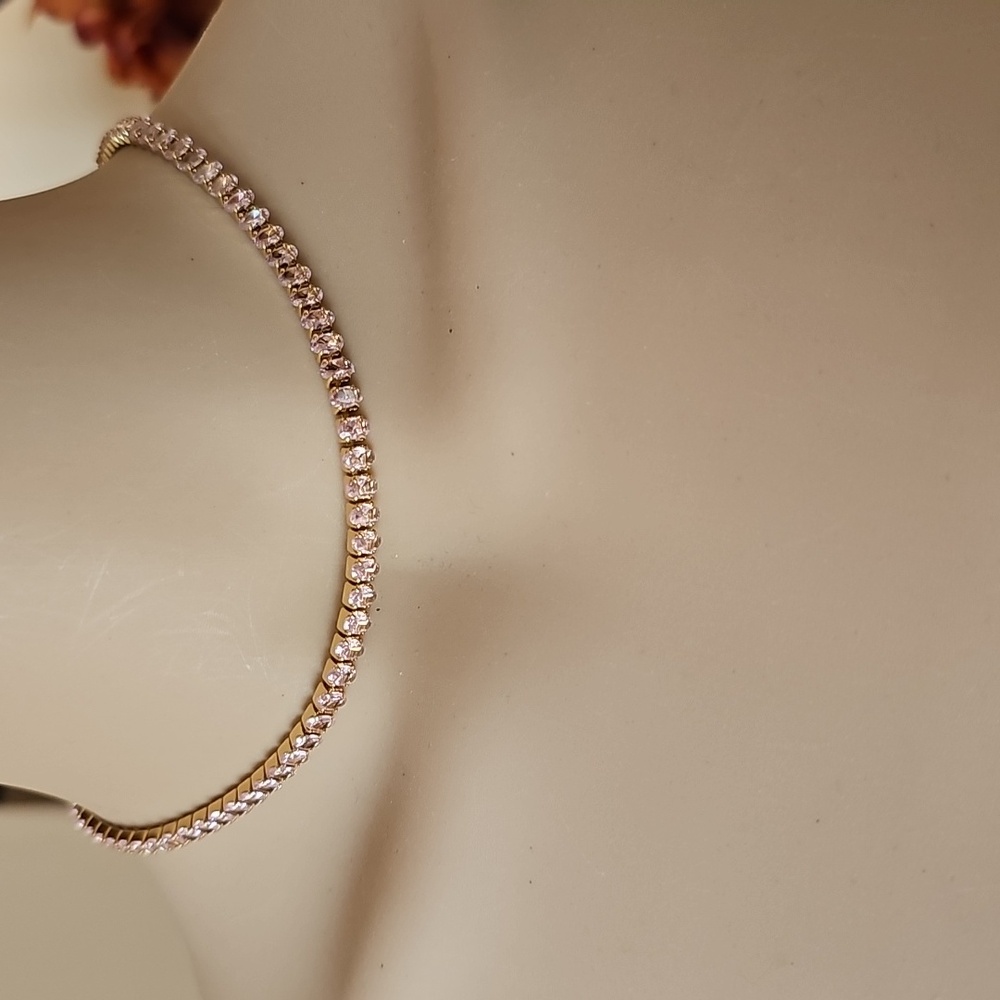 Pink CZ 14.5" Tennis Necklace